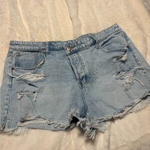 Aeropostale Light Blue Distressed Denim Shorts
